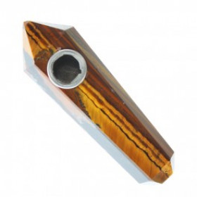 Mystique Crystal Pipe - Tiger's Eye Crystal Mystique Crystal Pipe - Tiger's Eye Crystal