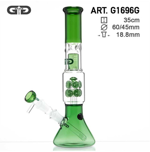 Atomium Grace Glass Bong- Green- H:35cm- Ø:60/45mm- SG:18.8mm Atomium Grace Glass Bong- Green- H:35cm- Ø:60/45mm- SG:18.8mm