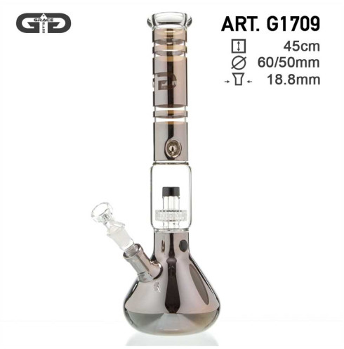 Black Ice Coating Grace Glass Bong- H:45cm- Ø:60/50mm- SG:18.8mm Black Ice Coating Grace Glass Bong- H:45cm- Ø:60/50mm- SG:18.8mm