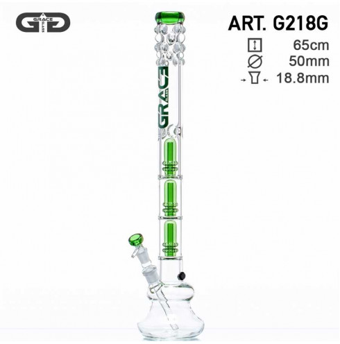Green Tree GG Bong- H:65cm- Ø:50mm- WT:7mm (circa)- SG:18.8mm- 3 Green Tree GG Bong- H:65cm- Ø:50mm- WT:7mm (circa)- SG:18.8mm- 3