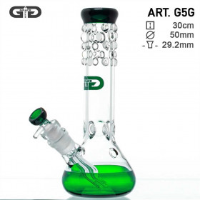 Beaker GG Bong- Green- H:30cm- Ø:50mm- WT:7mm (circa)- SG:29.2mm Beaker GG Bong- Green- H:30cm- Ø:50mm- WT:7mm (circa)- SG:29.2mm