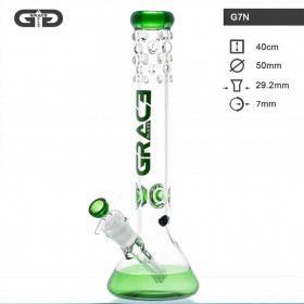 Beaker GG Bong- Green- H:40cm- Ø:50mm- WT:7mm (circa)- SG:29.2mm Beaker GG Bong- Green- H:40cm- Ø:50mm- WT:7mm (circa)- SG:29.2mm