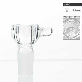 Glass Bowl with a glass bead - SG:18.8mm - inbuilt glass screen Glass Bowl with a glass bead - SG:18.8mm - inbuilt glass screen