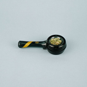 Marley Natural Spoon Pipe de vidrio ahumado Calcomanía de rayas doradas Marley Natural Spoon Pipe de vidrio ahumado Calcomanía de rayas doradas