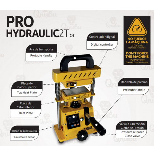 Press Pro - 2 Ton Hydraulic - 6x12cm Plate - Qnubu Rosin Press Press Pro - 2 Ton Hydraulic - 6x12cm Plate - Qnubu Rosin Press